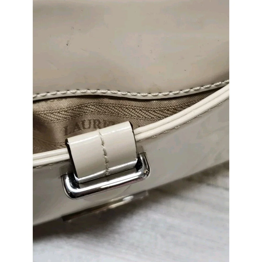 R.L.L Lauren Ralph Lauren Crossbody Bag Cream Small Leather Classic Purse - Picture 10 of 16